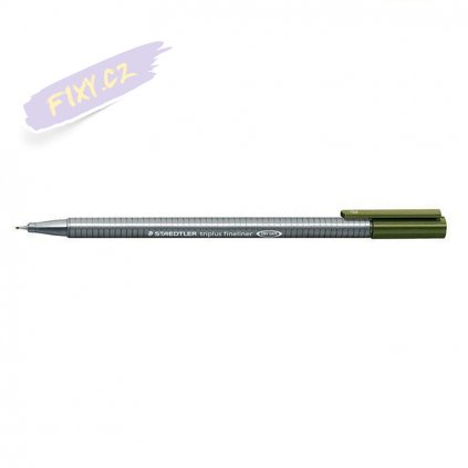 19527 2 liner staedtler triplus 0 3mm olivove zelena