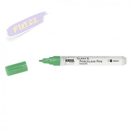 19899 4 popisovac na sklo a porcelan kreul metallic m zeleny