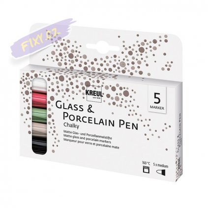 19977 5 popisovac na sklo a porcelan kreul chalky m sada 5ks