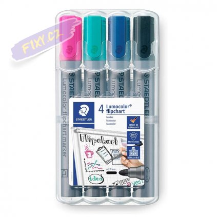 20442 1 staedtler lumocolor na flipchart 4ks kulaty hrot modern