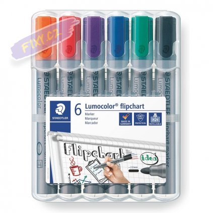 20445 1 staedtler lumocolor na flipchart 6ks kulaty hrot