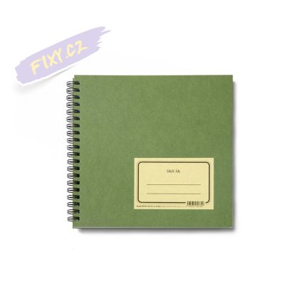 Skicář "Zelenáč" 18x18cm, 30 bílých listů