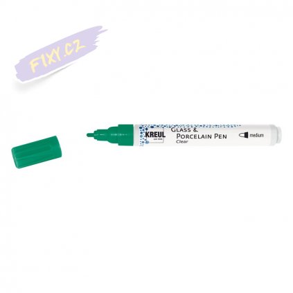 20652 4 popisovac na sklo a porcelan kreul clear m zeleny