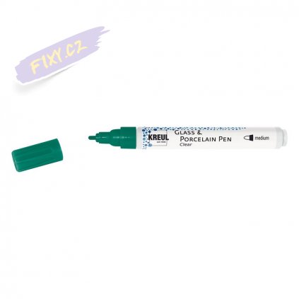 20655 4 popisovac na sklo a porcelan kreul clear m tmave zeleny