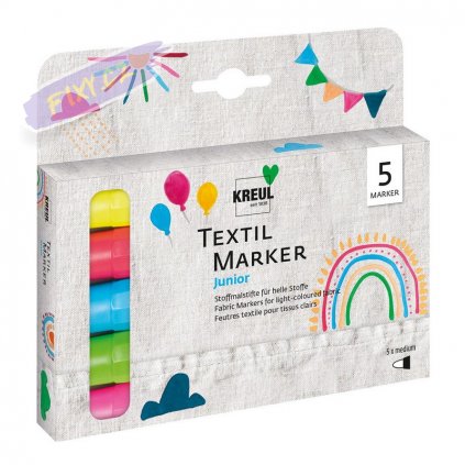 CK90719 KREUL TextilMarker medium Junior 5erSet