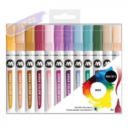 22086 4 molotow akvarelovy aqua color brush 12ks zakladni b