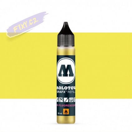 22458 3 molotow refill ink pro lihovy grafx zluty uv fluorescent