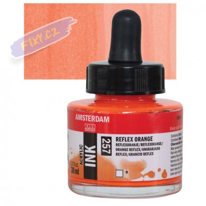 24099 4 amsterdam acrylic ink 30ml 257 reflex orange