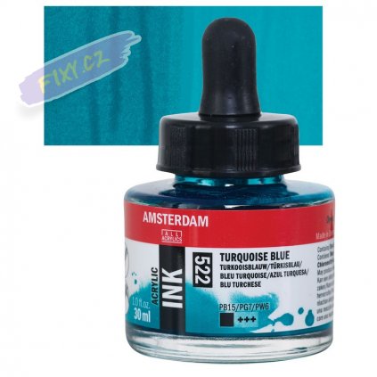 24159 4 amsterdam acrylic ink 30ml 522 turquoise blue