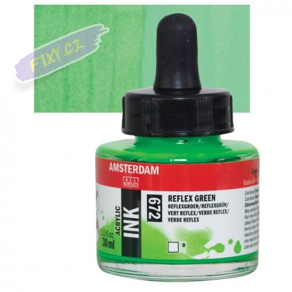 24201 4 amsterdam acrylic ink 30ml 672 reflex green