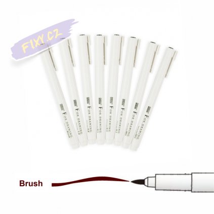 24411 1 liner marvy brush for drawing tmave hnedy