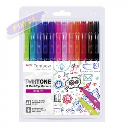 27093 7 tombow twintone 12ks jasne barvy