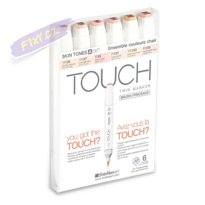 TOUCH TWIN Brush Marker 6c SET [SKIN TONES A]