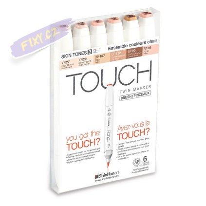 TOUCH TWIN Brush Marker 6c SET [SKIN TONES B]