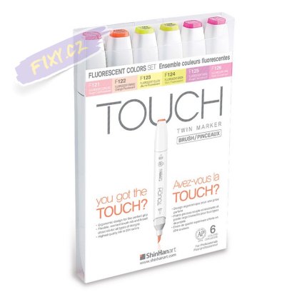 TOUCH TWIN Brush Marker 6c SET [FLUORESCENT COLOR]
