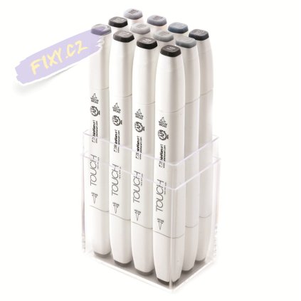 TOUCH TWIN Brush Marker 12c SET [BLUEGREEN GREY]