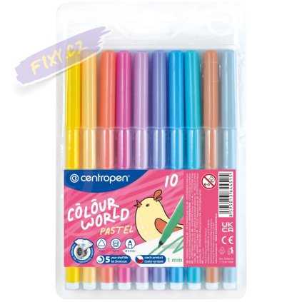 27912 1 fixy colour world centropen 7550 10ks pastelove