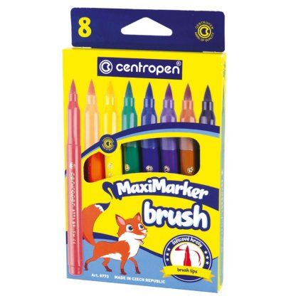 Štětcové fixy CENTROPEN MaxiMarker Brush 8773, 8 ks