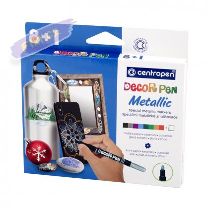 28242 1 dekoracni popisovac centropen 2737 9 decor pen 9ks metallic