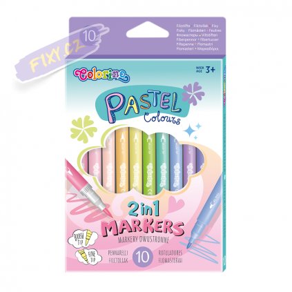 28548 2 colorino fixy pastel colours 10 barev 2in1