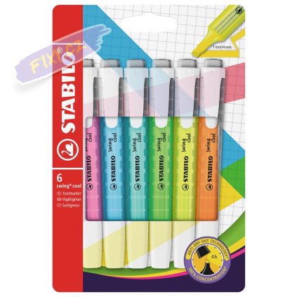 Zvýrazňovač STABILO swing cool, 6ks