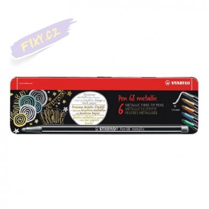 29004 1 fix stabilo pen 68 6ks metalicke v kovove krabicce