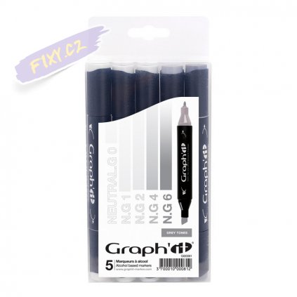 30870 3 graph it alkoholovy twin marker 5ks grey tones