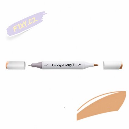 32076 3 graph it alkoholovy twin brush marker brown 3