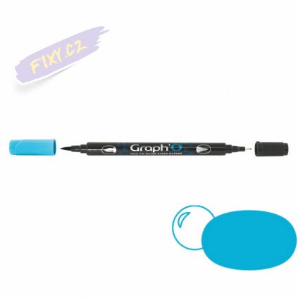 32421 5 graph o akvarelovy twin brush pen cyan