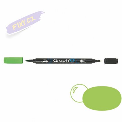 32457 5 graph o akvarelovy twin brush pen lime