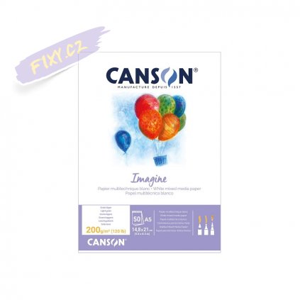 Blok CANSON Imagine Dessin Blanc A5, 50 listů 200g