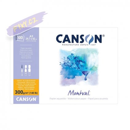 Blok CANSON Montval Aquarelle A3, 100 listů MAXI 300g