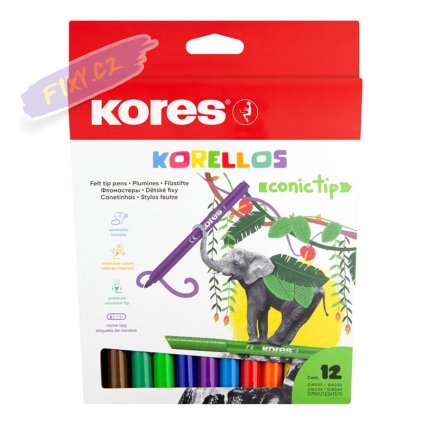 KORES školní fixy Korellos silné, 12ks
