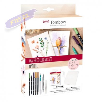 tombow watercoloring nature