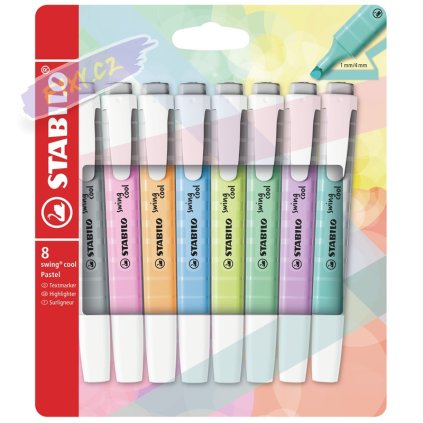 Zvýrazňovač STABILO swing cool Pastel, 8ks "B"