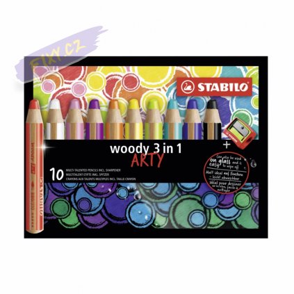 36300 pastelky stabilo woody 3in1 10ks arty s orezavatkem