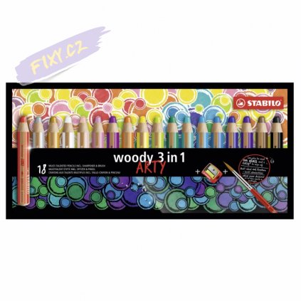 36303 pastelky stabilo woody 3in1 18ks arty s prislusenstvim