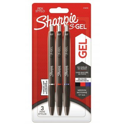 Gelová pera SHARPIE S-GEL, 3 ks