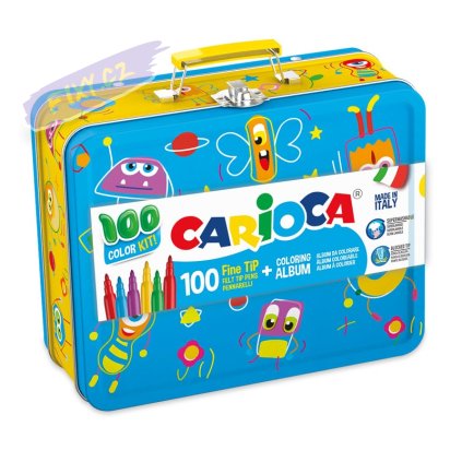 valigetta in metallo 100 pennarelli album colorare carioca (1)