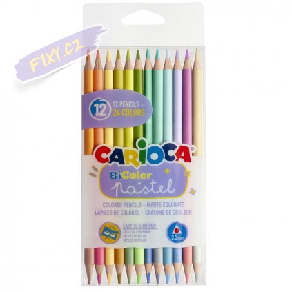 43309 CARIOCA Pastel BICOLOR Pencil Box 12 pcs