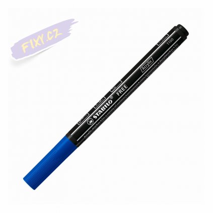 38166 akrylovy popisovac stabilo free t100 tenky tmave modry