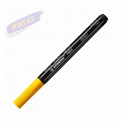 38172 akrylovy popisovac stabilo free t100 tenky zluty