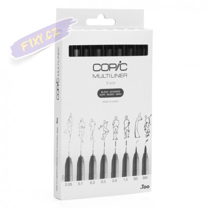Technické linery COPIC, 8ks černé