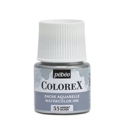 Akvarelový inkoust PEBEO Colorex 45 ml, Silver (55)