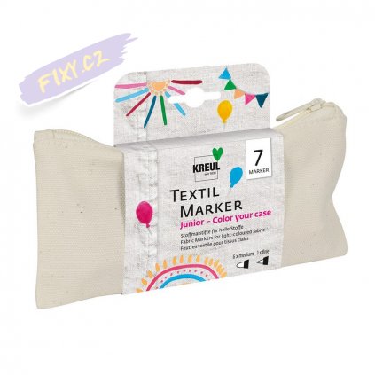 CK90722 KREUL TextilMarker medium Junior Set ColorYourCase