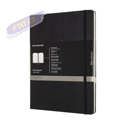 Zápisník MOLESKINE Professional tvrdý linkovaný černý A4