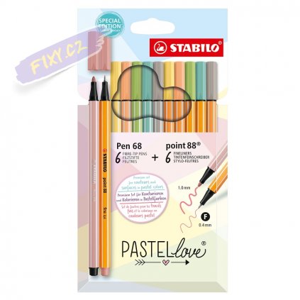 48039 liner stabilo point 88 a pen 68 12ks pastel love