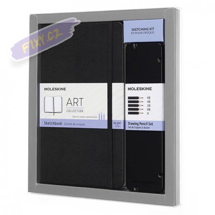 moleskine art collection sketching kit large sketchbook drawing pencils set 2