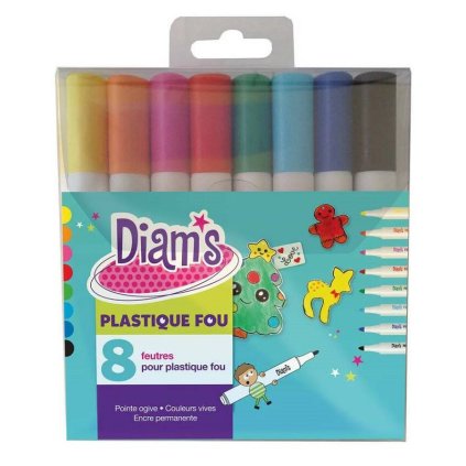 Plastické fixy DIAM'S na fólie, 8 ks