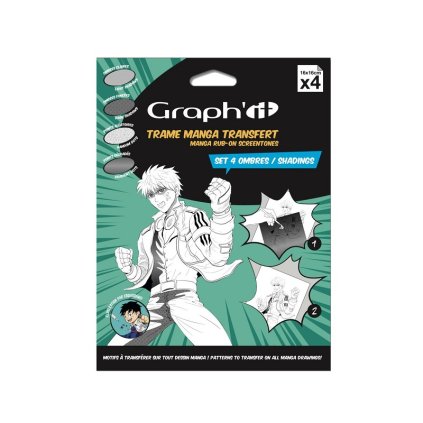 Šablony s texturou GRAPH'IT 16x16 cm, 4 ks stínování